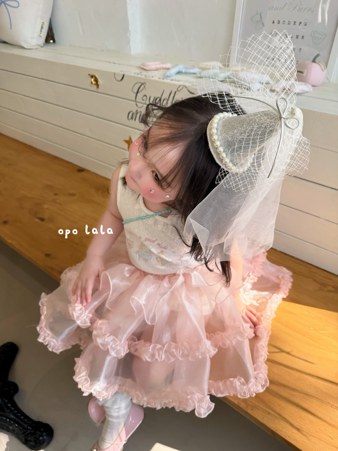 opolala韓系仙女蓬蓬裙女童半身紗裙