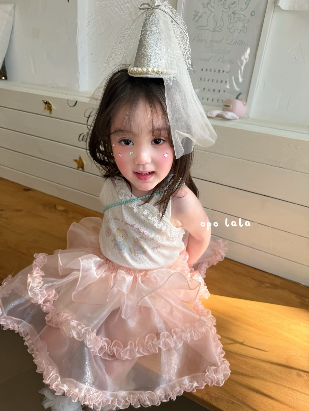 opolala韓系仙女蓬蓬裙女童半身紗裙