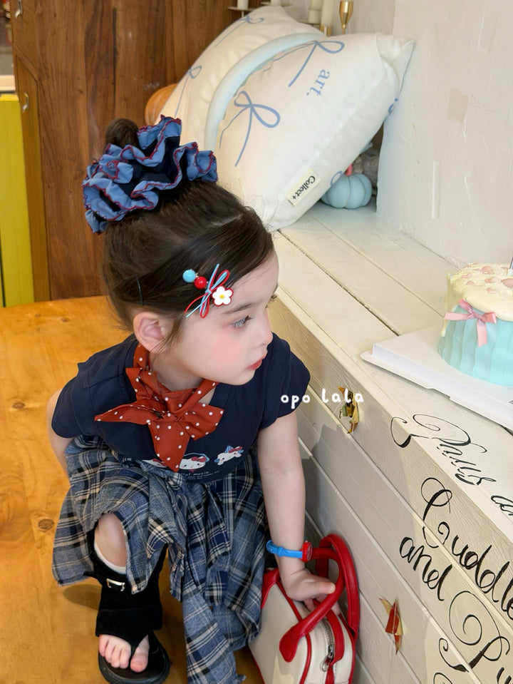 opolala 韓系HelloKitty刺繡T恤女童軟糯短袖上衣
