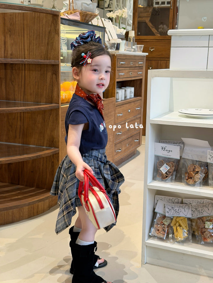 opolala 韓系HelloKitty刺繡T恤女童軟糯短袖上衣