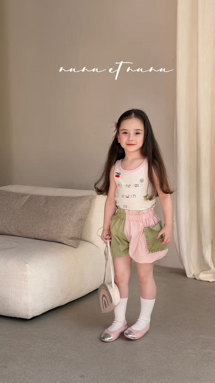 nunu et nunu 韓系彩字立體水果刺繡背心 夏季寶寶百搭打底度假內搭